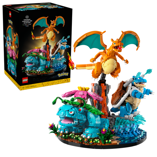 LEGO Pokémon Venusaur Charizard and Blastoise Building Set 72153