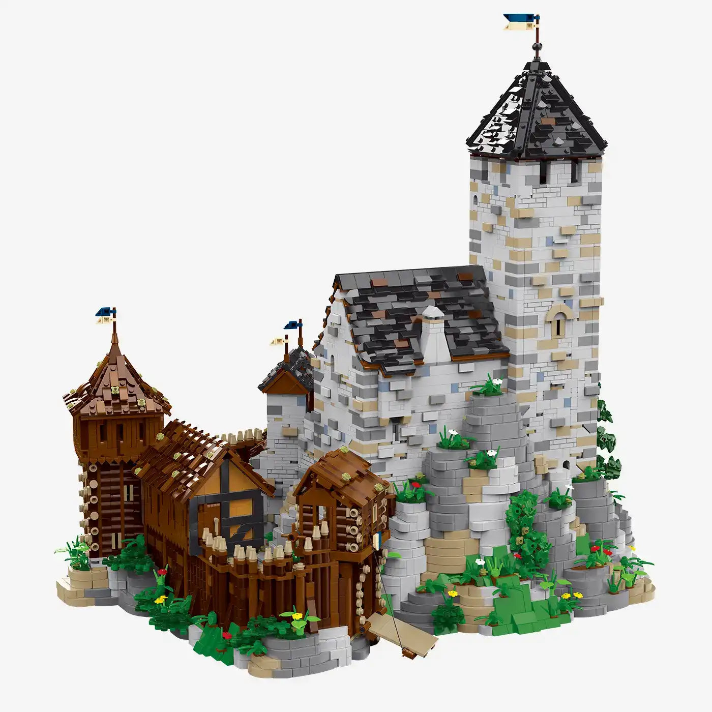 BlueBrixx-Pro Burg Blaustein Outer Bailey Expansion Building Set 109955