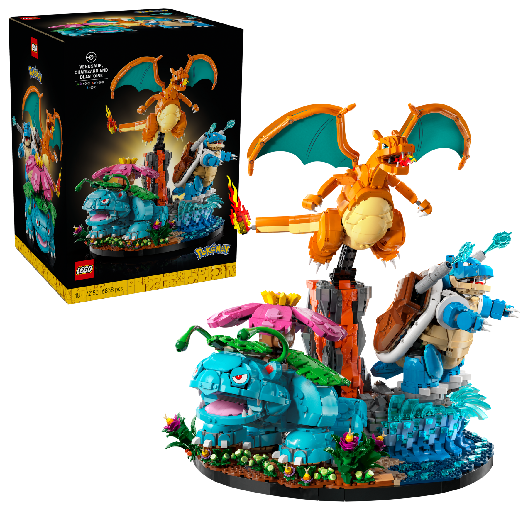 LEGO Pokémon Venusaur Charizard and Blastoise Building Set 72153